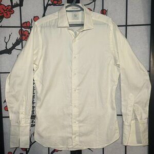 Taylor Stitch Men's‎ Custom Tailored French Cuff Button Down Shirt Size XS Cream